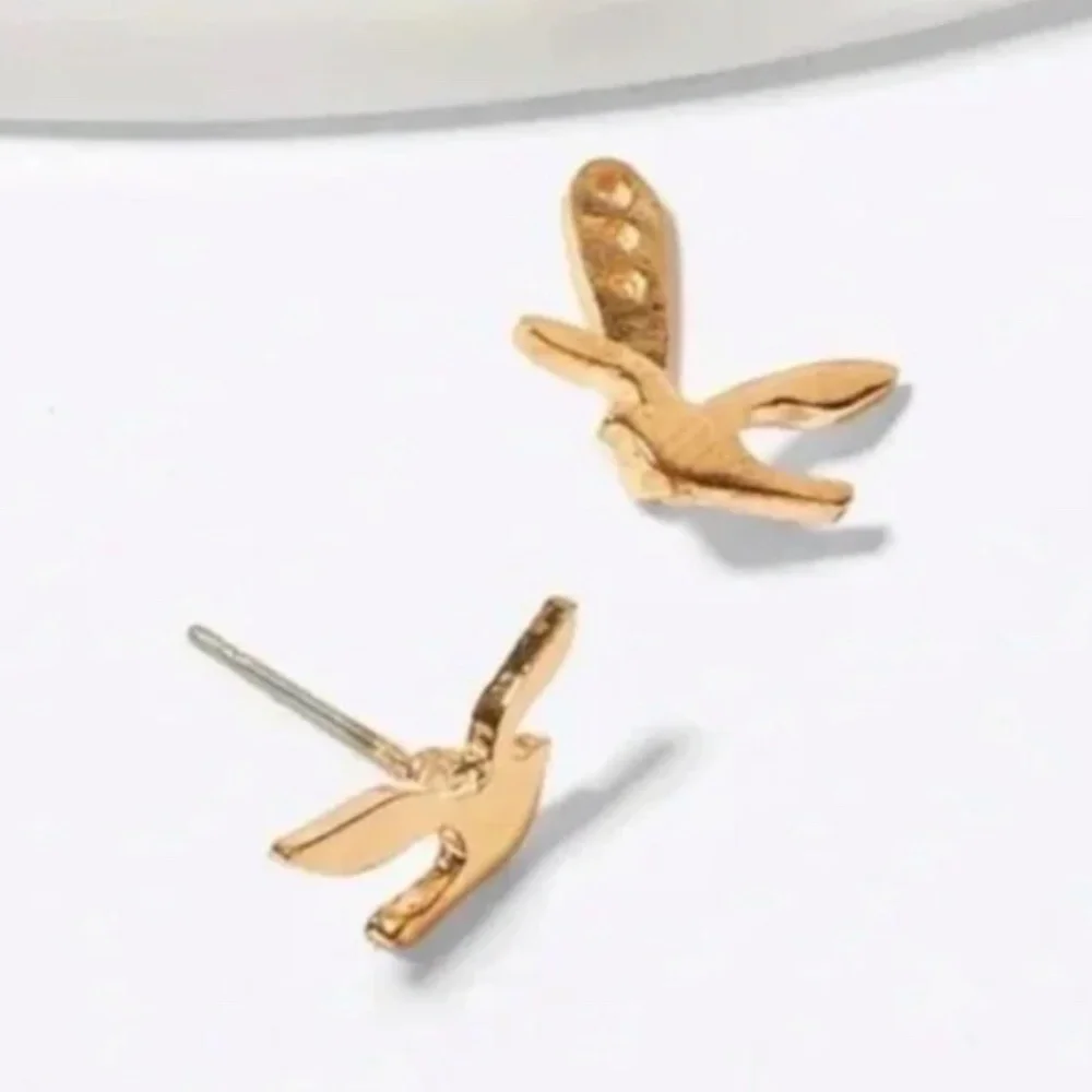 ❤️ FREE Bird Stud Peasant Hipster Hippie Farm Art Double Boho Minimal Earrings